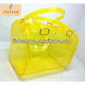 fashionable PVC jelly yellow color translucent summer beach handbag with your logo